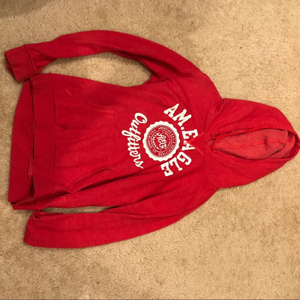 Red American eagle hoodie
